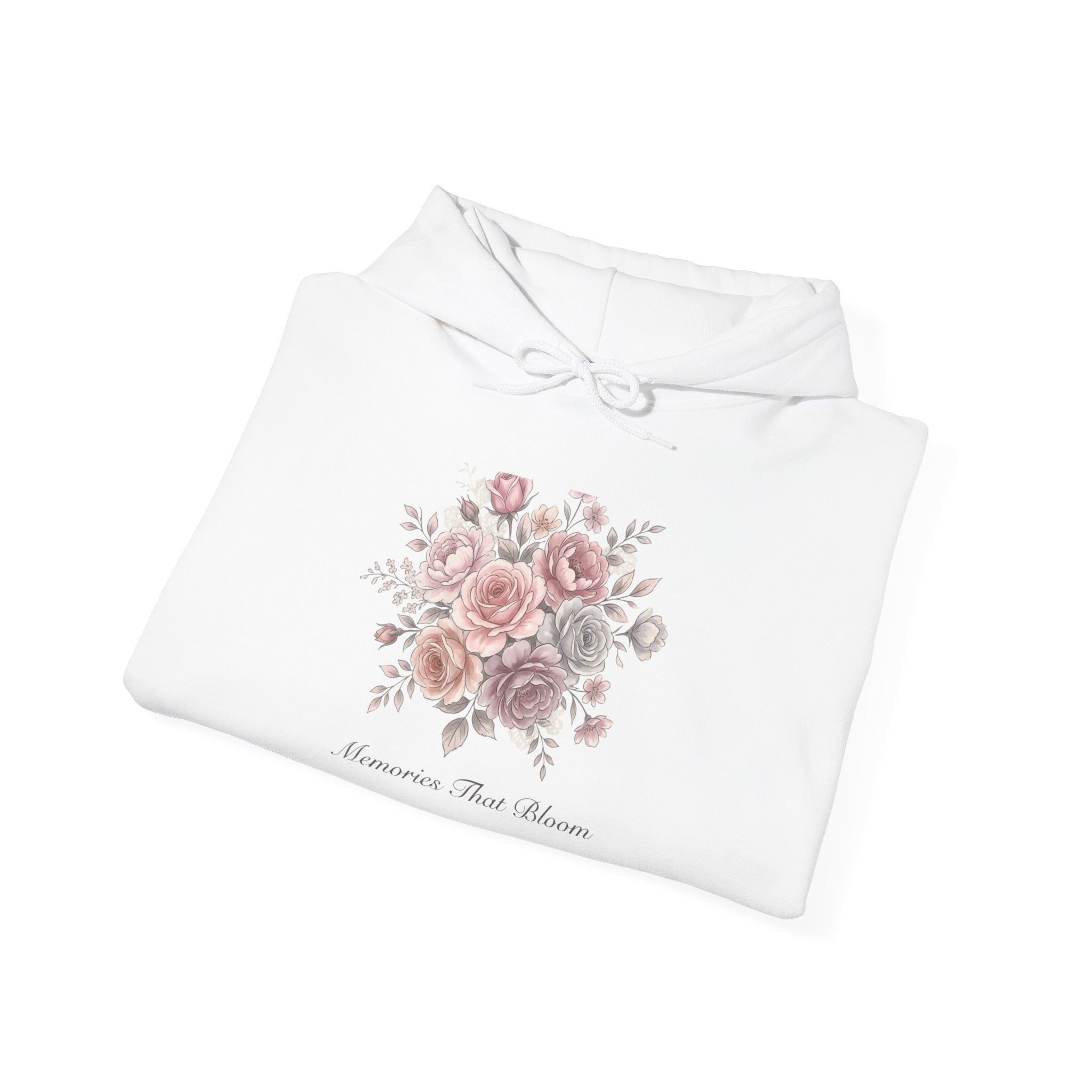 Floral Bouquet Hoodie — Vintage Roses with 'Forever Your Name' Script